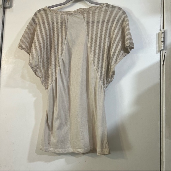 Angels Never Die Vintage Y2K Top Sheer Lace Cottagecore Fairy Cream Beaded M - Picture 11 of 11